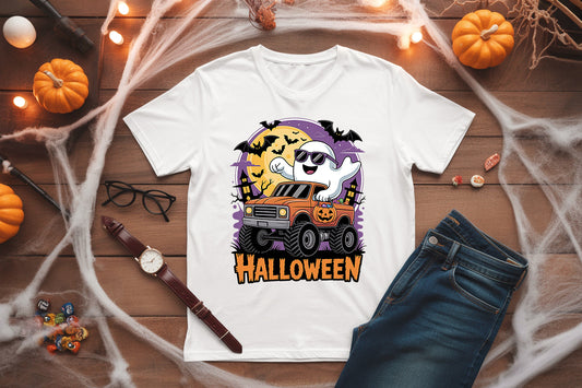 Ghost Monster Truck Kids T Shirt