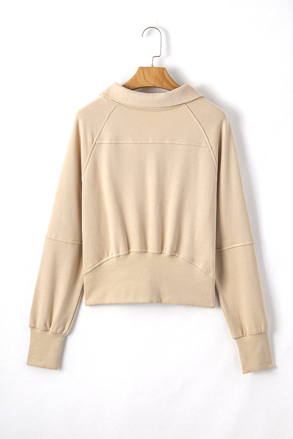 Parchment Quarter Zip Kangaroo Pocket Sweatshirt