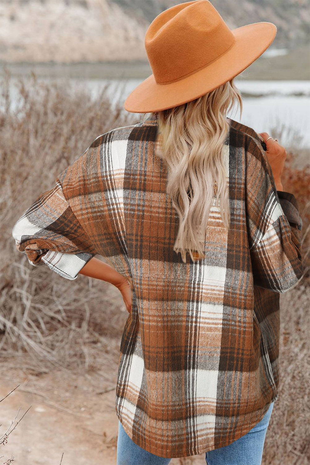 Orange Fall Flannel Shacket