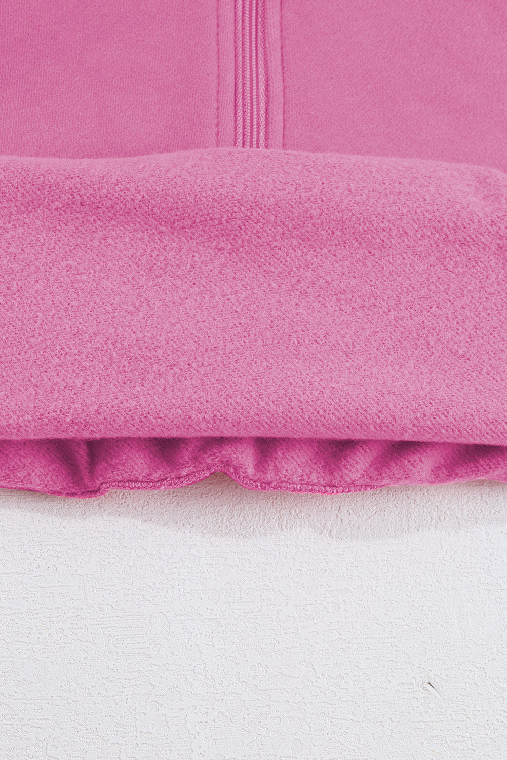 Pink Fleece Lined Zip Up Thumbhole Sleeve Sweatshirt