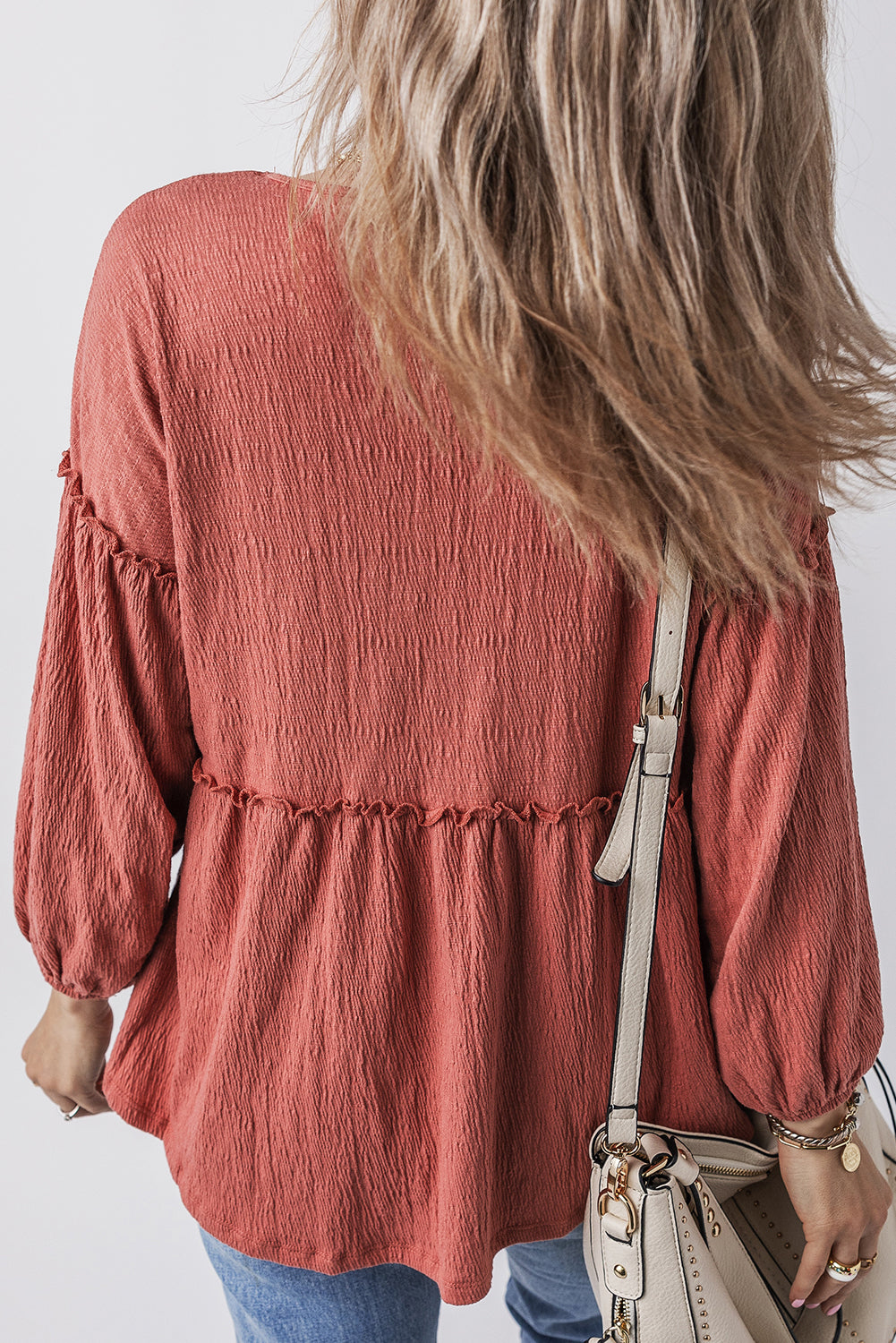 Brandy V Neck Puff Sleeve Blouse