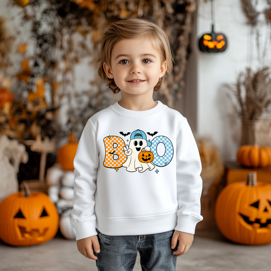 "Boo" Kids Ghost Crew Neck Sweatshirt