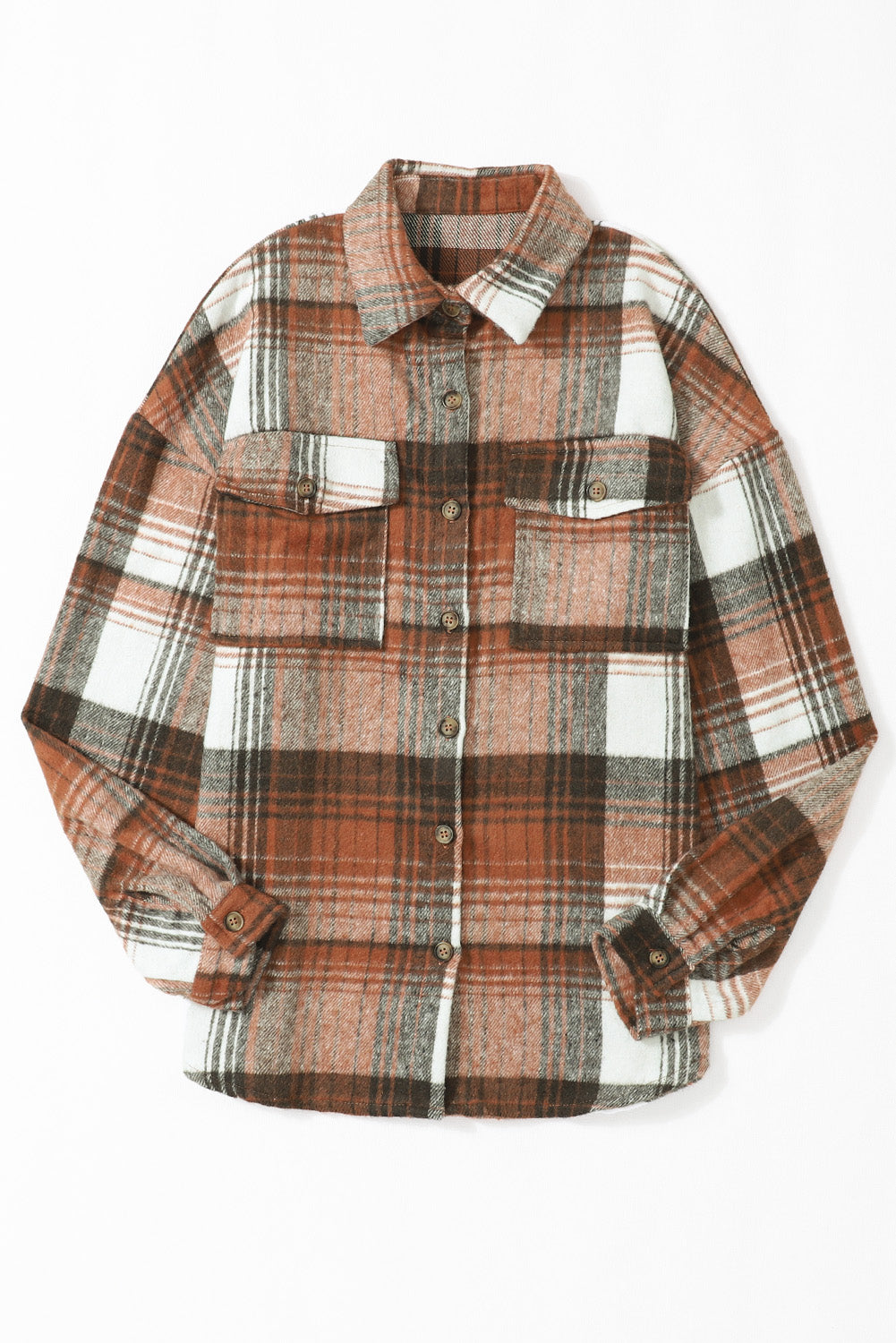 Orange Fall Flannel Shacket