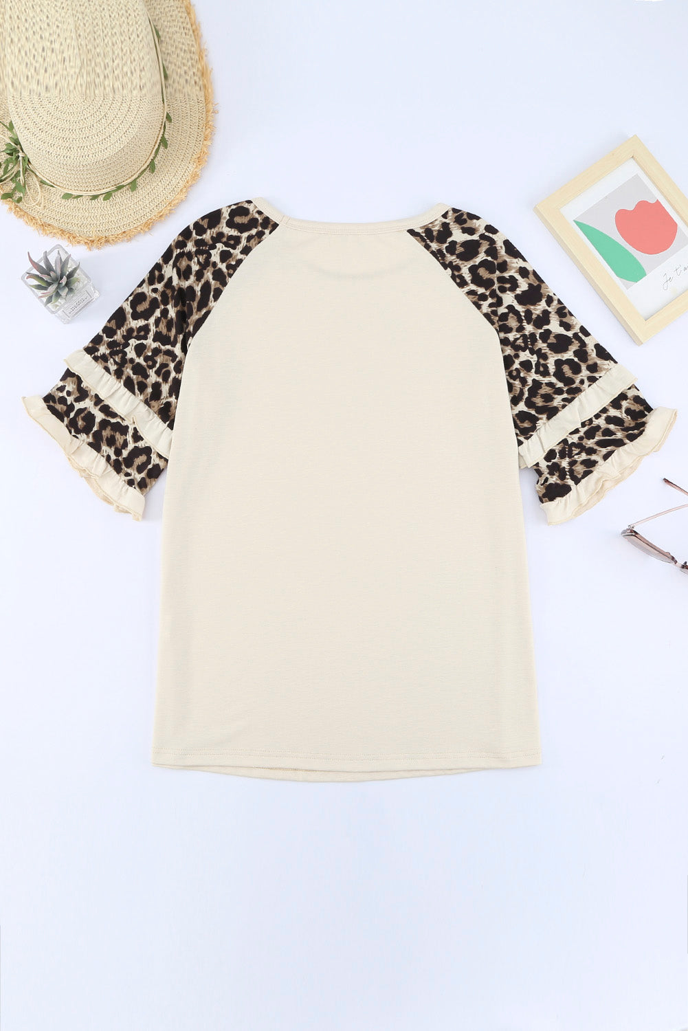 Beige Cheetah Print Top