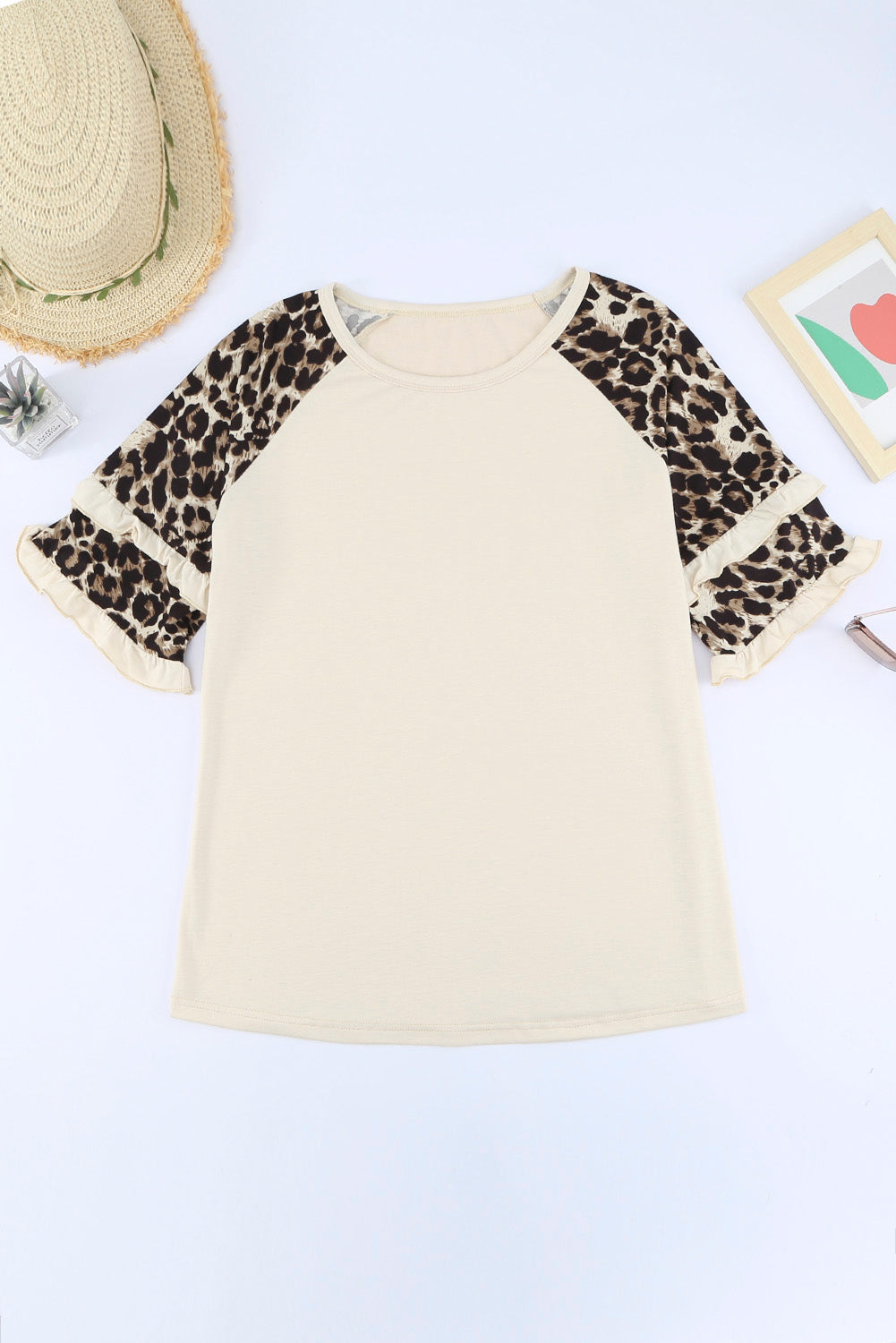 Beige Cheetah Print Top