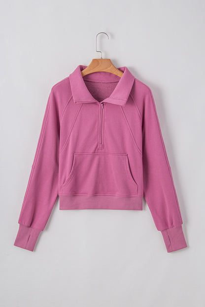 Valerian Quarter Zip Kangaroo Pocket Sweatshirt