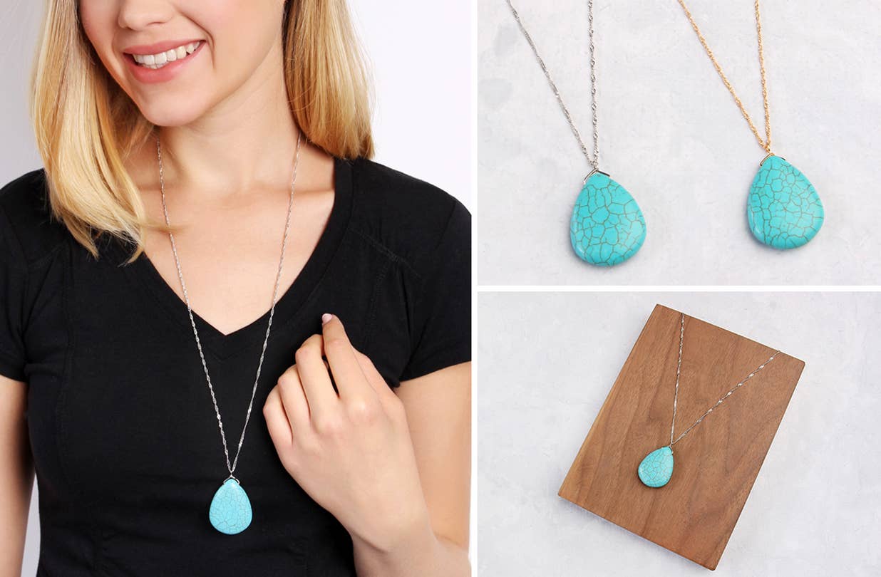Desert Sky Turquoise Pendant Necklace