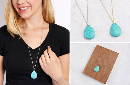 Desert Sky Turquoise Pendant Necklace