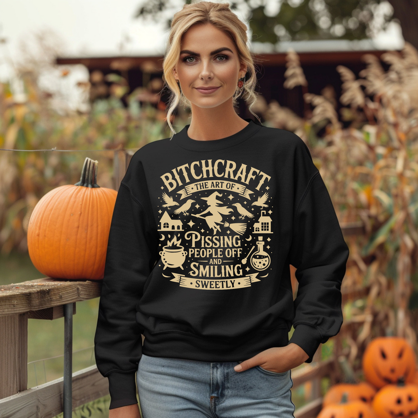 "Bitch Craft" Witch Crew Neck Sweatshirt