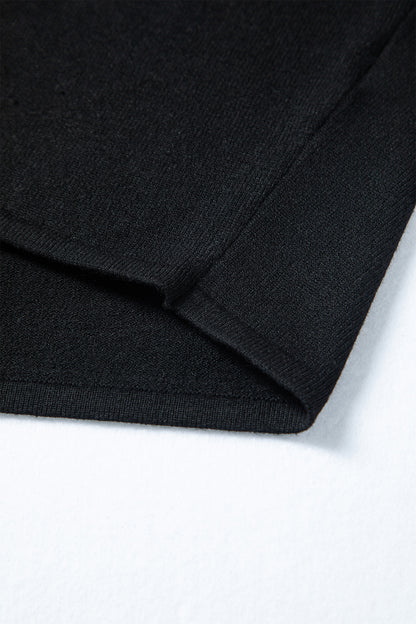 Black Asymmetric Neck Mini Sweater Dress