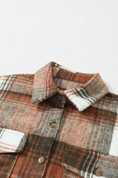 Orange Fall Flannel Shacket