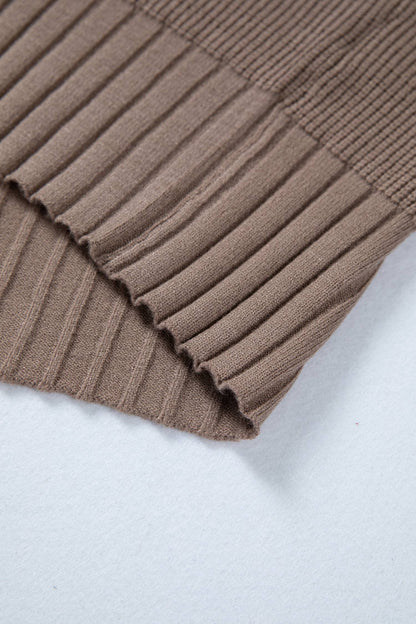 Cozy Mixed Knit Button-Up V-Neck Cardigan (S–XL)