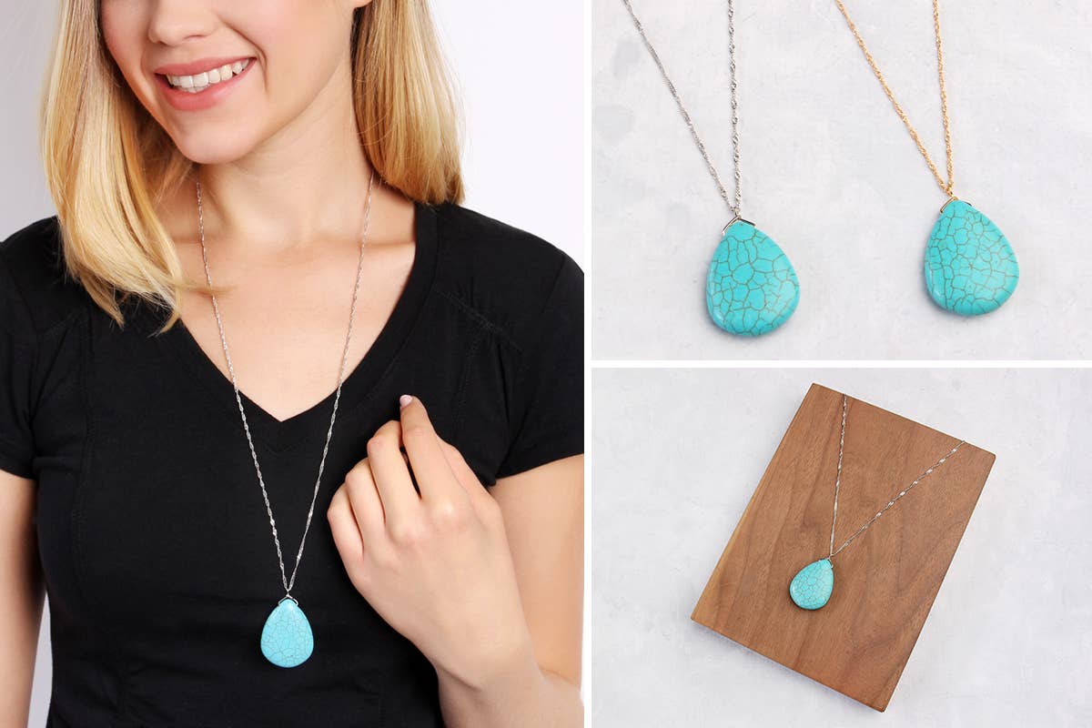 Desert Sky Turquoise Pendant Necklace