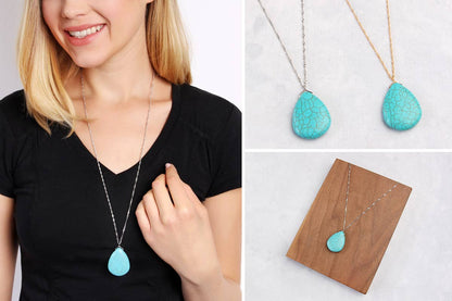 Desert Sky Turquoise Pendant Necklace