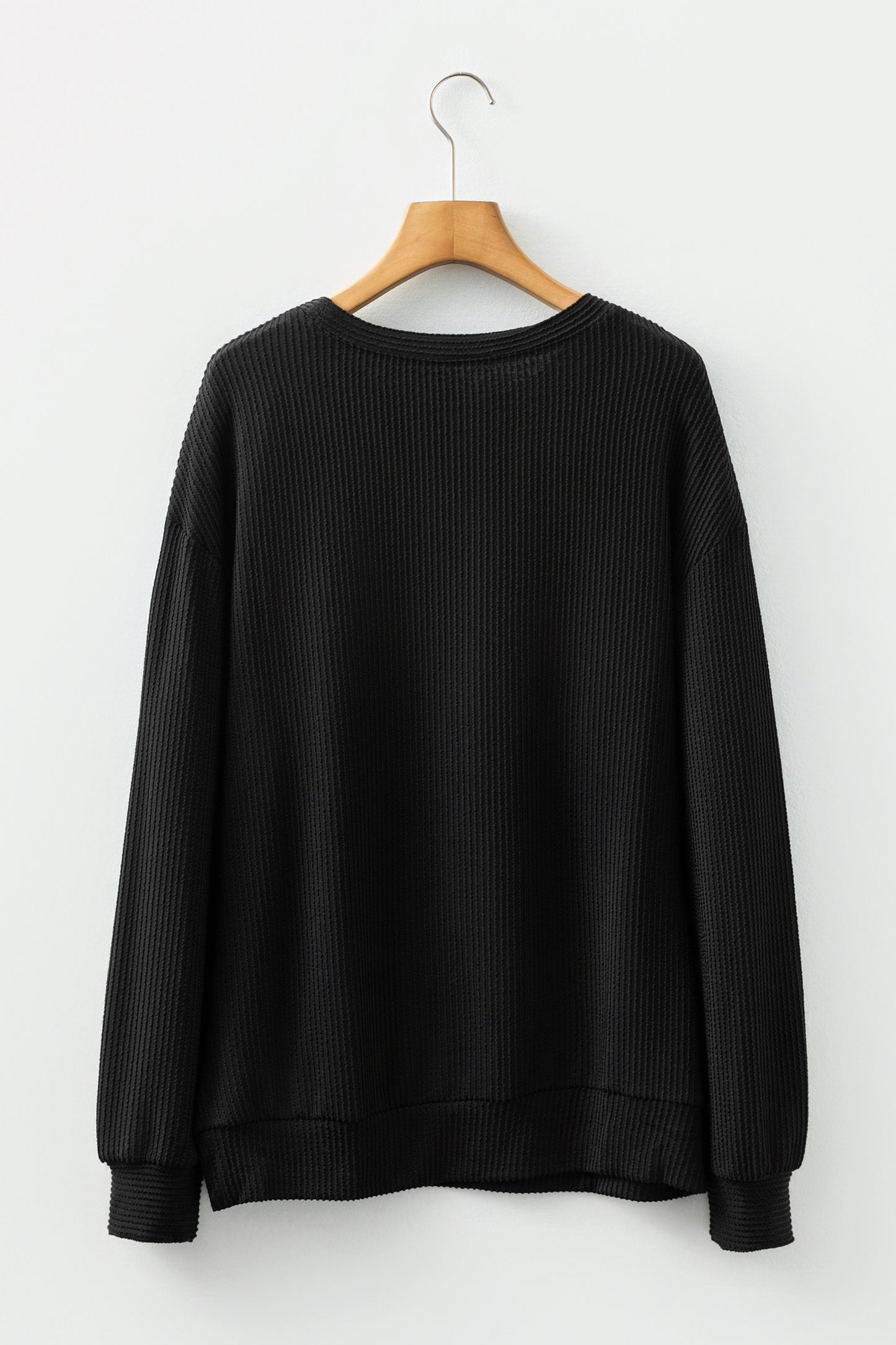 Outlined Merry Letter Graphic Loose Long Sleeve Top