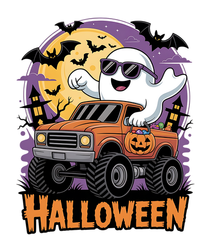 Ghost Monster Truck Kids T Shirt