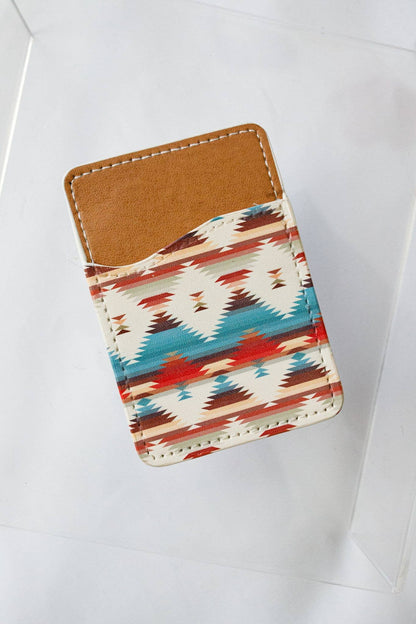Cardholder with tribal pattern on a white background