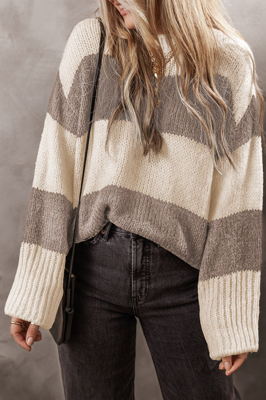 Simply Taupe Loose Pullover Sweater