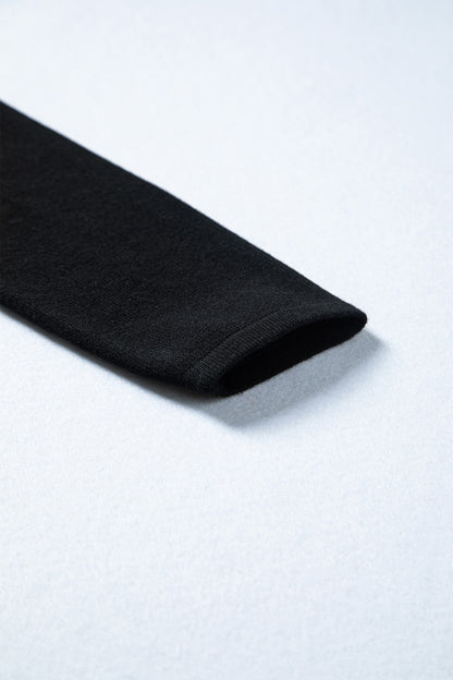 Black Asymmetric Neck Mini Sweater Dress