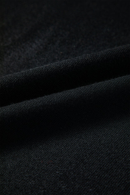 Black Asymmetric Neck Mini Sweater Dress