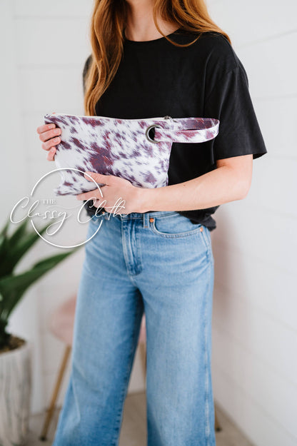 Cow Hide Clutch Bag | Western Trendy Wristlet Purse (Ready to Ship)