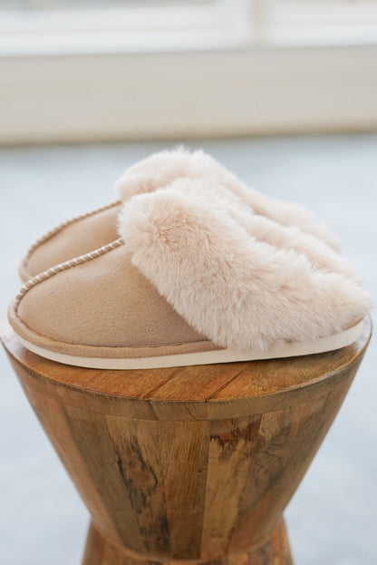 Faux Suede Plush Lined Slippers