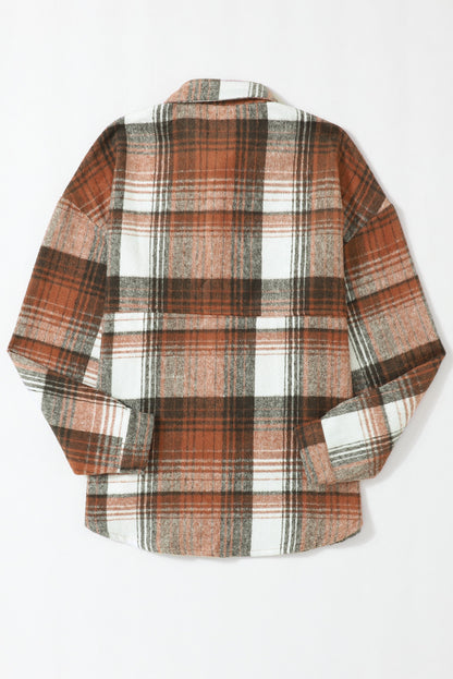 Orange Fall Flannel Shacket