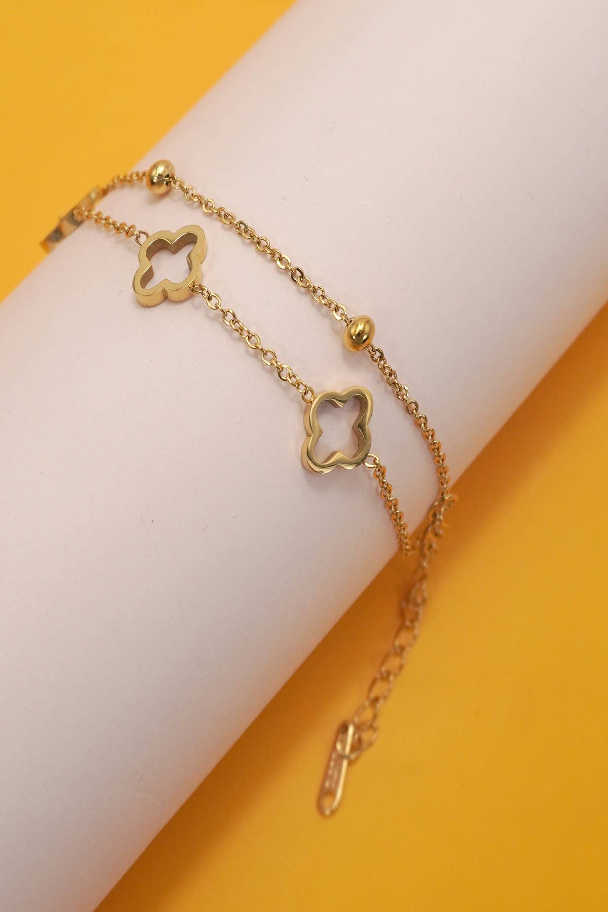 Camille Gold Clover Charm Bracelet