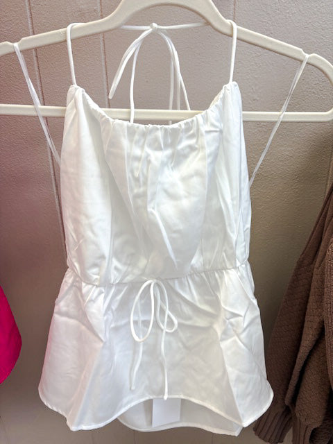 Barely There Cross-Back Peplum Cami